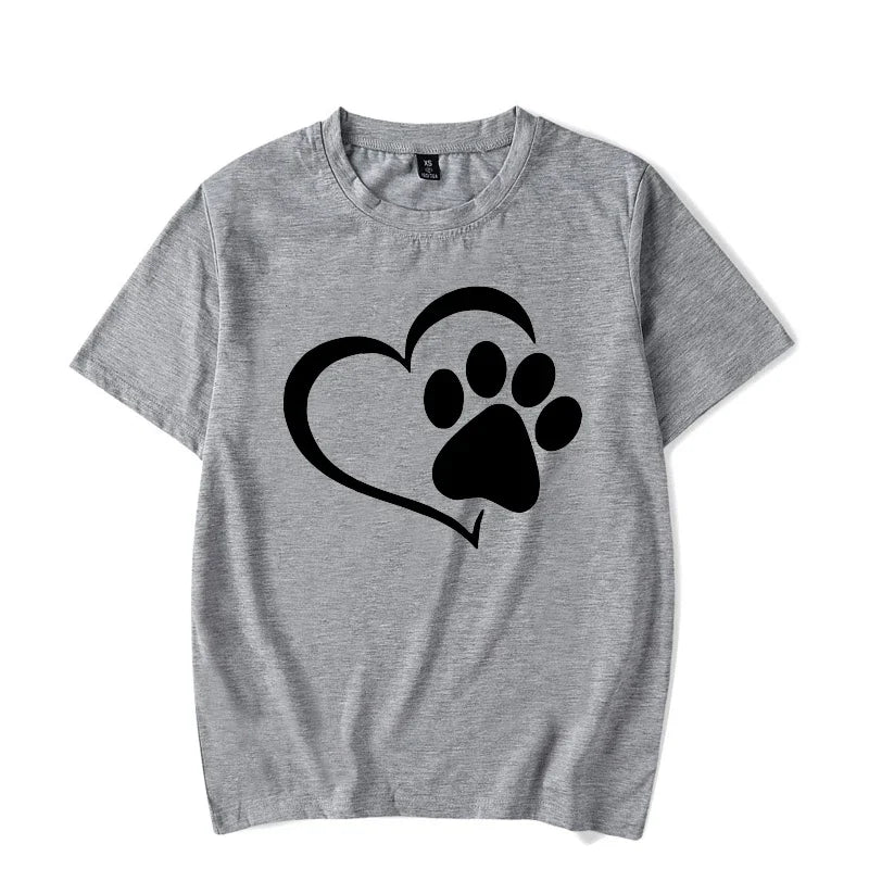 Luminous Dog Paw T-Shirt - Glow-in-Dark 90s Harajuku Style