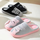 Lucky Cat Couple Cotton Slippers