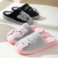 Lucky Cat Couple Cotton Slippers