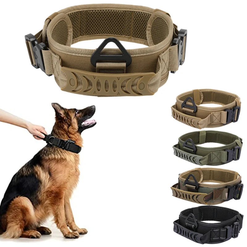 Adjustable Metal Double Buckle Tactical Dog Collar