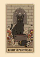 Black and White Cat Tarot Canvas Poster Good Luck Wall Art Pictures for Living Room Bedroom Playroom Modern Home Decor Gift by Tail chasers