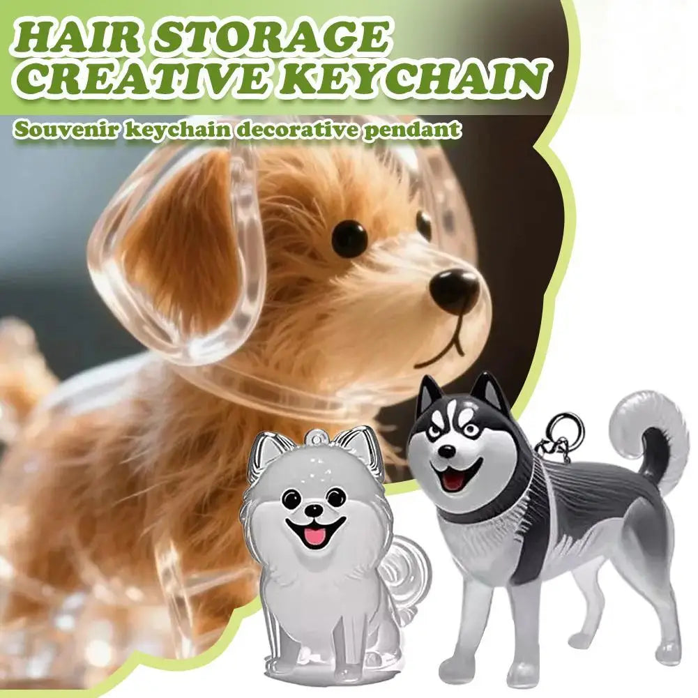 Dog Hair Memorial Keychain - Pet Fur Keepsake Storage Capsule
