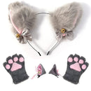 Cat Ear Cosplay Costume Set - Anime Headband & Claw Gloves with Bell