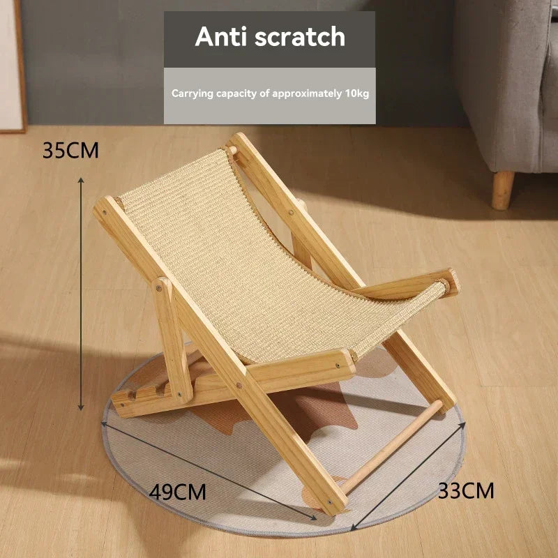 Cat Recliner Lounge - Portable Sisal Scratching Sofa
