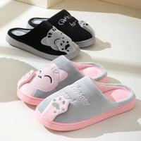 Lucky Cat Couple Cotton Slippers