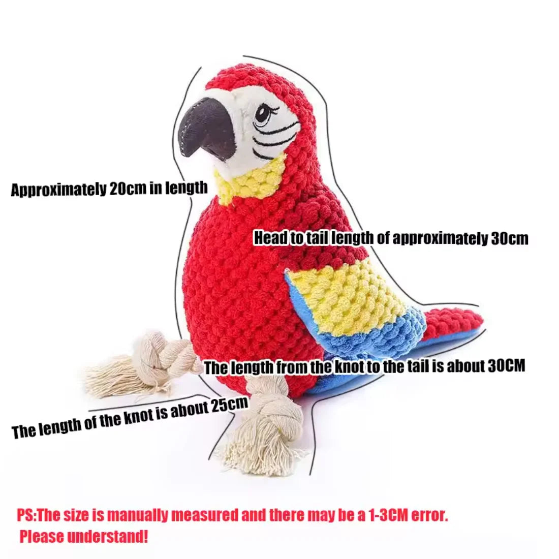 Indestructible Plush Parrot Toy