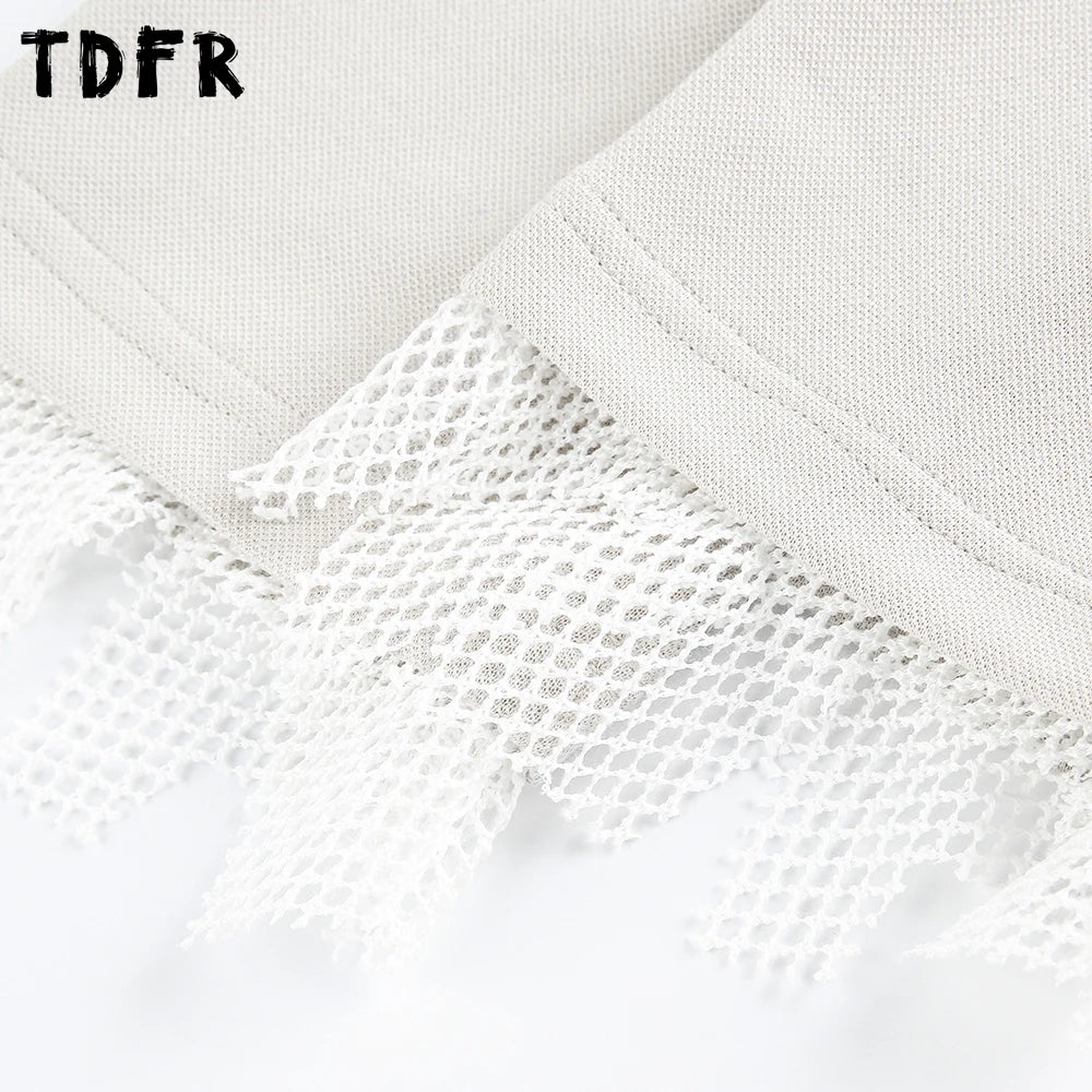 Dog Print Fake Two-Piece Men's Sweatshirt - Retro Patchwork Crew Neck