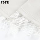 Dog Print Fake Two-Piece Men's Sweatshirt - Retro Patchwork Crew Neck