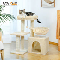 Multi-Level Cat Activity Tree with Scratching Posts & Hammock