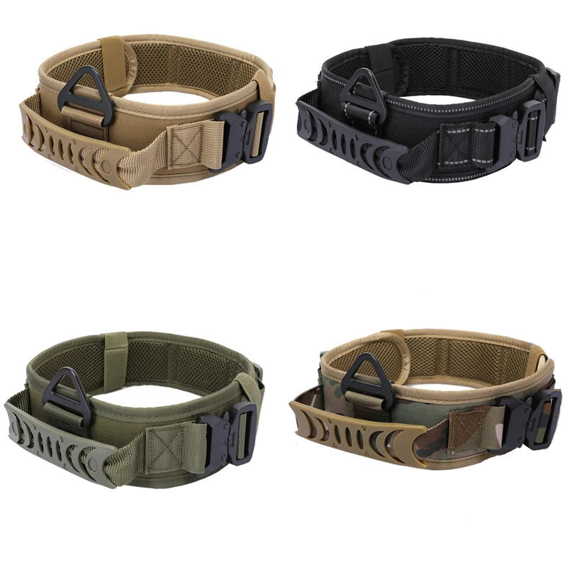 Adjustable Metal Double Buckle Tactical Dog Collar Luxury Designer Training Collar Dog German Shepherd For Medium Large Dogs by Tail chasers
