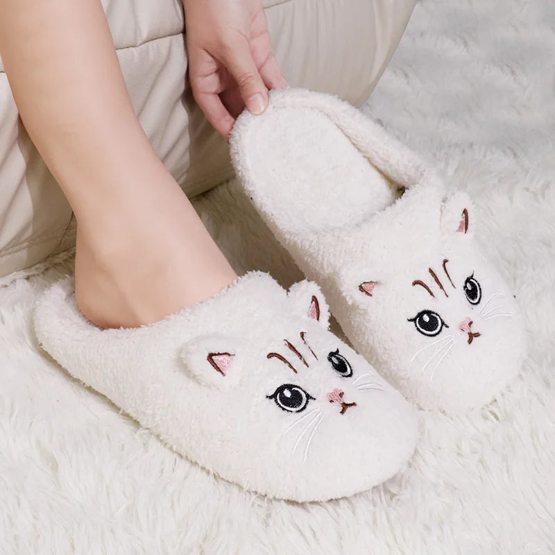 Fuzzy Fur Cat Winter Slippers
