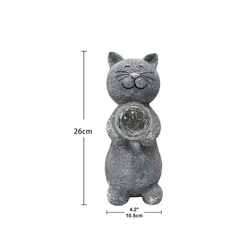 Solar Cat Garden Light - Adorable Outdoor Statue with Auto-Glow
