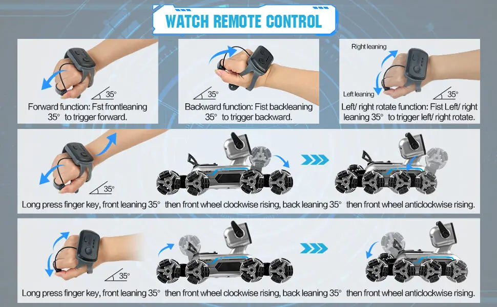 Remote Control Robot Dog | Gesture Sensing,Stunt Rc Cars, Interactive Pocket Emo Robot,Cool Lighting & Music by Tail chasers