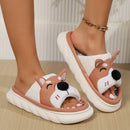 Designer Linen Platform Dog Slippers