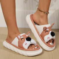 Designer Linen Platform Dog Slippers