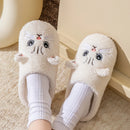 Cartoon Cat Winter Plush Slippers