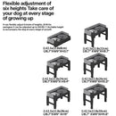 Collapsible Elevated Dog Bowls - Adjustable Stand with Double Stainless Steel Bowls