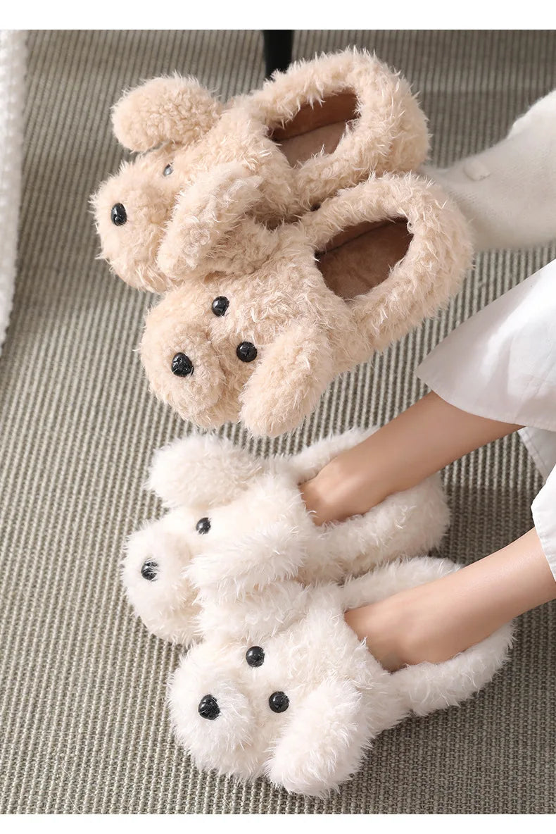 Dog Couple Slippers - Furry Winter