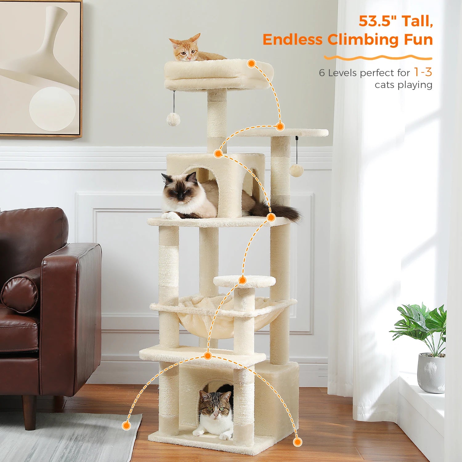 Spacious Multi-Level Cat Tower