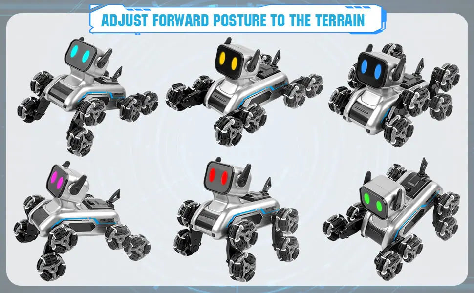 Remote Control Robot Dog | Gesture Sensing,Stunt Rc Cars, Interactive Pocket Emo Robot,Cool Lighting & Music by Tail chasers