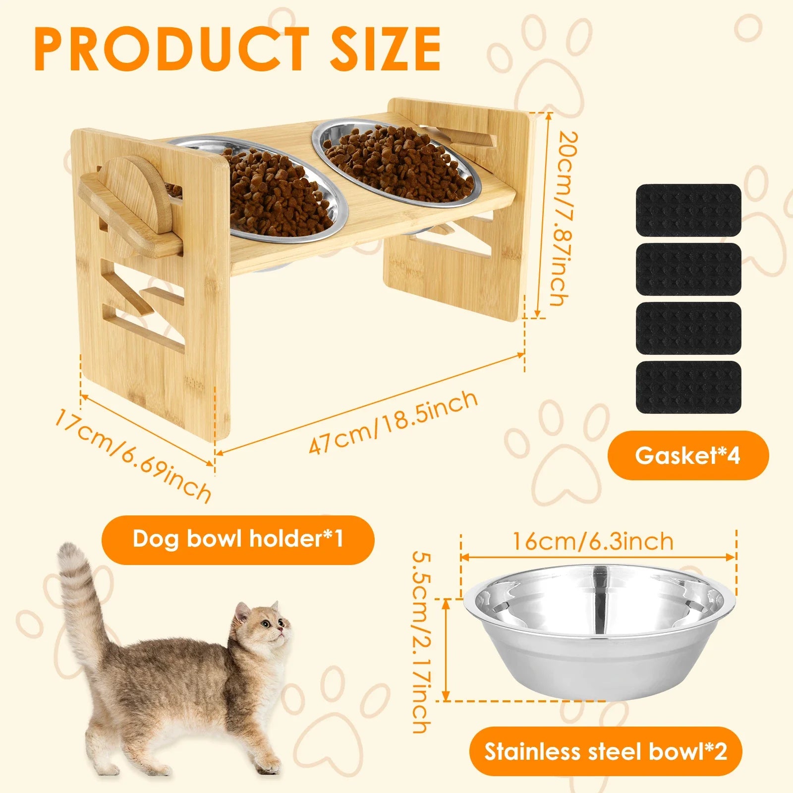 Bamboo Elevated Bowl Stand by Tail chasers