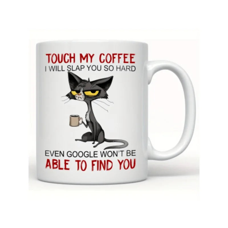 Cat Coffee Mug - Funny Retro Design for Cat Lovers