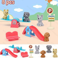 Pet Family Pretend Play Set - Mini House & Dolls