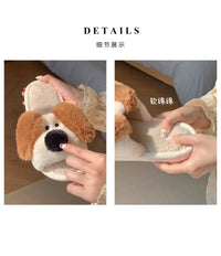 Winter Dog Cartoon Couple Slippers