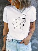 Dog Print Women's Sports T-Shirt - Running Activewear Aesthetic Top