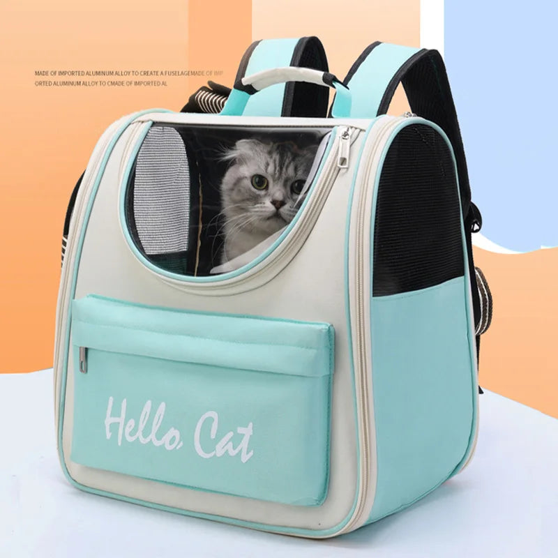 Cat Carrier Backpack - Windproof Outdoor Travel Bag with Cushion