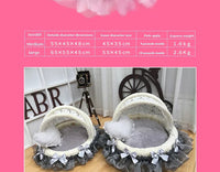 Luxury Round Pet Bed with Lace Trim - Washable Dog Bed