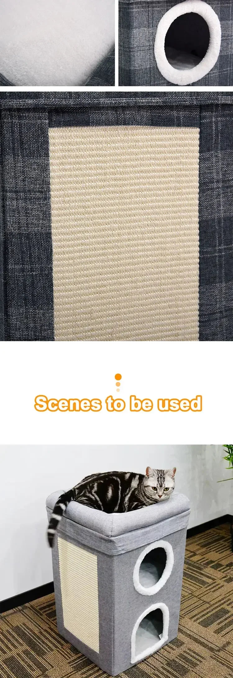 Cat Recliner Lounge - Portable Sisal Scratching Sofa