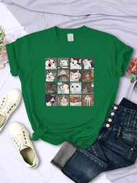 Animal Dog Cat Harajuku T-Shirt - Trendy Summer Sport Style Women's Top