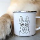 Bulldog Enamel Mug - Funny Glasses Design for Dog Lovers