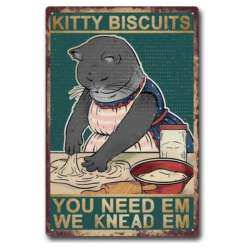 Funny Coffee Cat Sign by Tail chasers