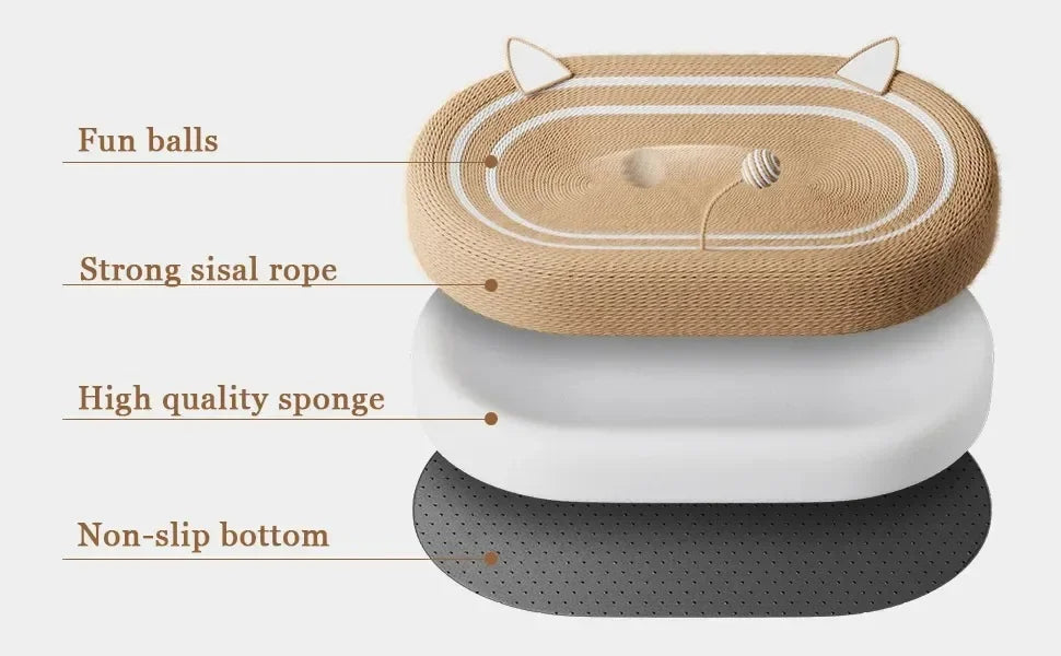 Cat Recliner Lounge - Portable Sisal Scratching Sofa