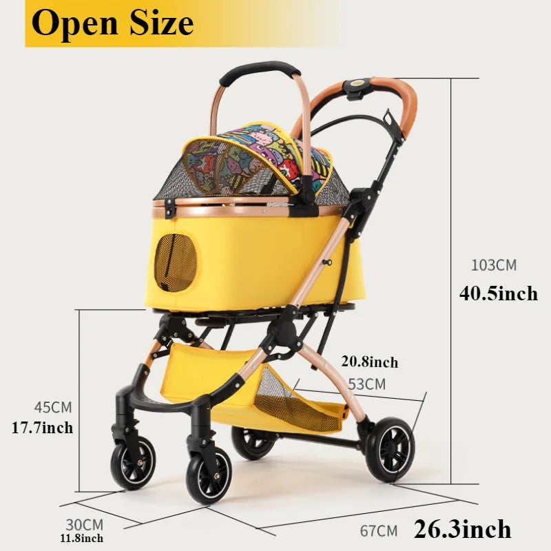 2-in-1 Detachable Pet Stroller
