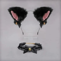 Cat Ear Cosplay Costume Set - Anime Headband & Claw Gloves with Bell