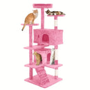 Cat Tree 54/70 Inch Cat Tower Cat Condo with Sisal-Covered Scratching Posts Dangling Ball for Cats to Play and Sleep by Tail chasers