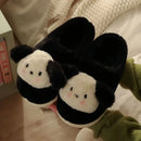 Women's Winter Cartoon Dog Plush Slippers