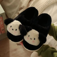 Women's Winter Cartoon Dog Plush Slippers