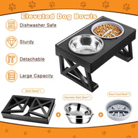 Adjustable Height Elevated Dog Bowls