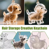 Dog Hair Memorial Keychain - Pet Fur Keepsake Storage Capsule