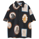 Cat Graphic Button-Up