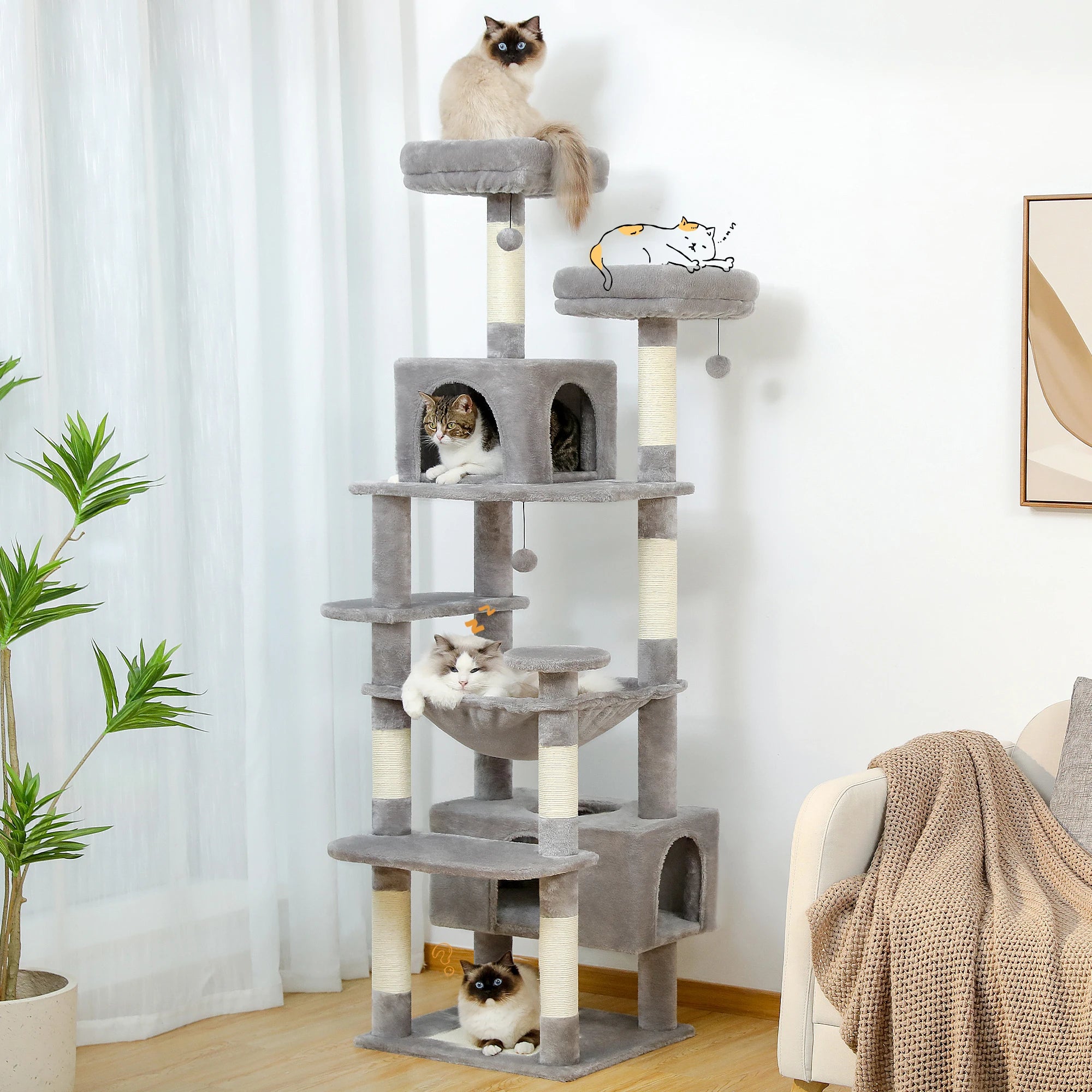Spacious Multi-Level Cat Tower