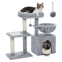 Multi-Level Cat Activity Tree with Scratching Posts & Hammock