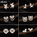 Dog Breed Cartoon Stud Earrings - Dachshund, Corgi & Chihuahua Designs