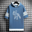 Men's Funny Bulldog Hooded Graphic Tee