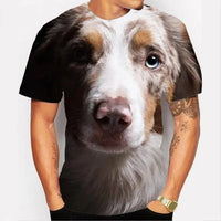 Cute Dog Face 3D Graphics Tee