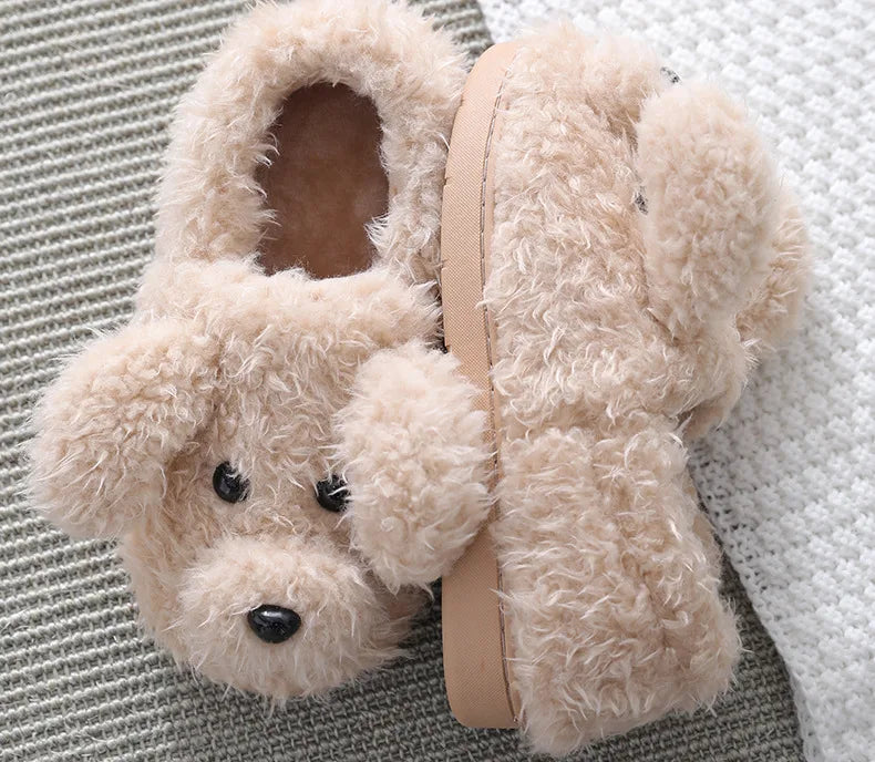 Dog Couple Slippers - Furry Winter